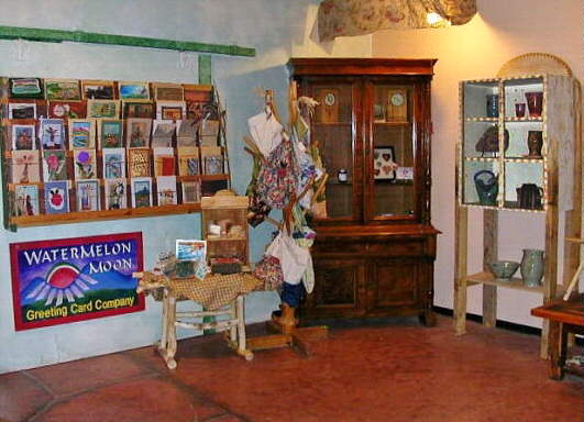 View of cards and pottery
